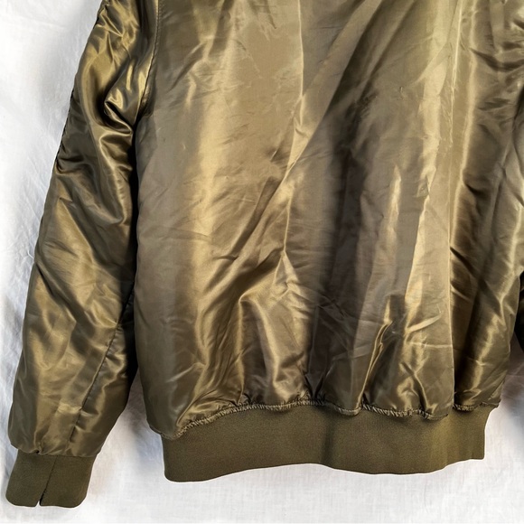 Vintage South Pole Bomber Jacket Mens L Large Green Coat Quilted Lined 90s Y2K - Picture 14 of 16